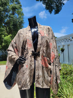 Taupe Silk Kimono Jacket