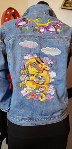 "Dragon Cloud" Upcycled Denim Shirt