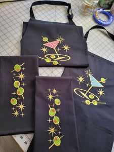 NEW!!! Atomic Aprons, Olive Towels & Gift Sets