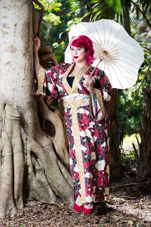 KimonoPaint Japanese Asanoha Cherry Blossom UPF 50+ High-Waisted