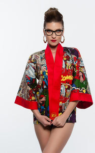 "Marvel Comics" Kimono Hipster (Red)