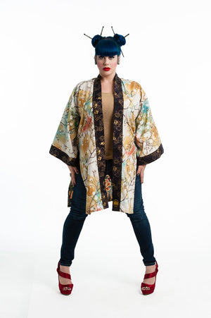 "Navy Geisha" Kimono Coat