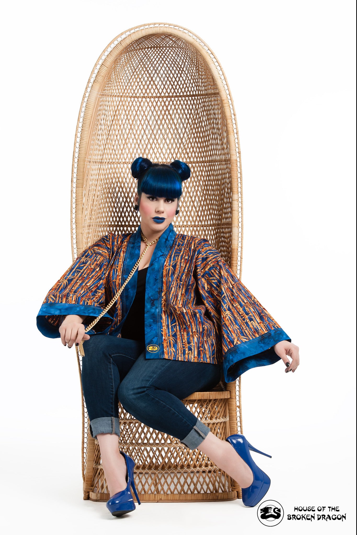 "Blue Bamboo" Kimono Hipster