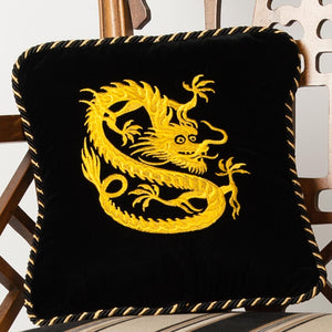 "Lore of the Dragon" Black Velvet Pillow