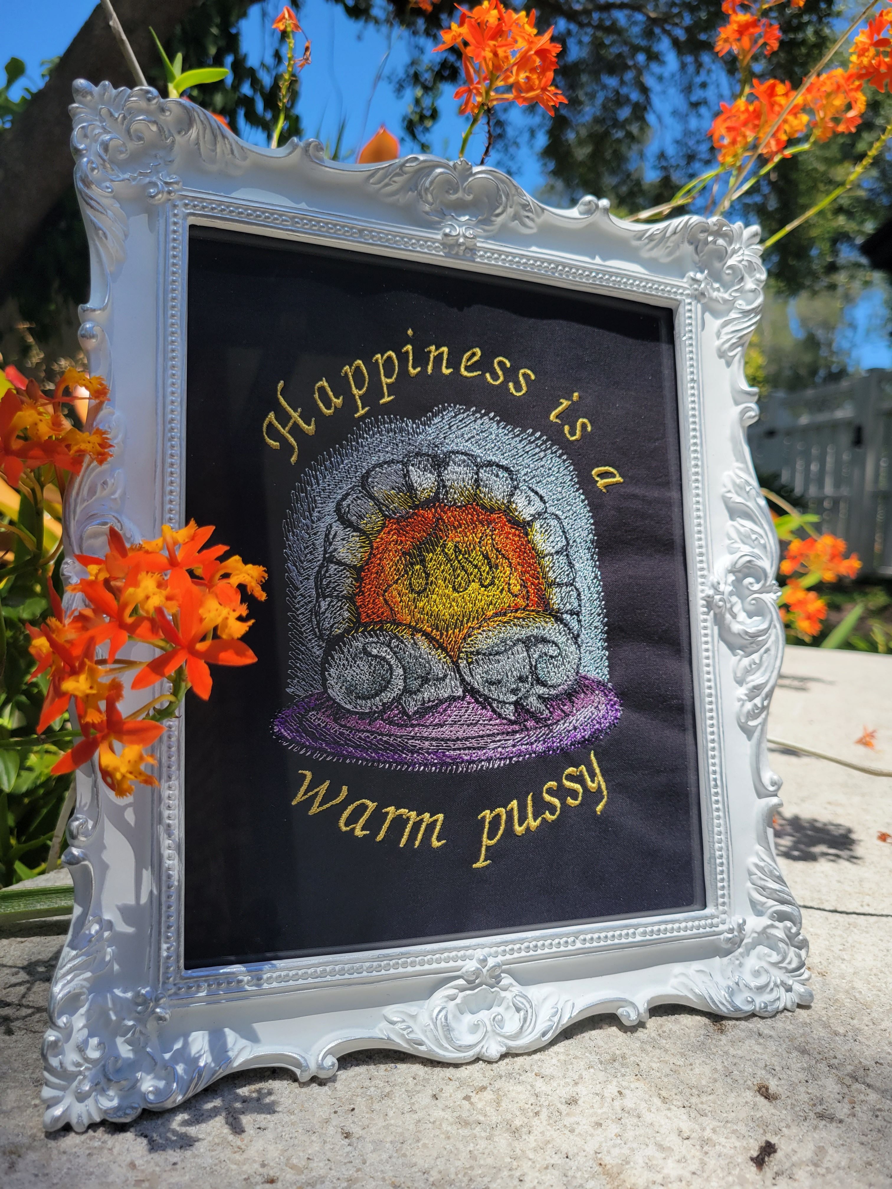 "Expressions" Framed Embroidery Art