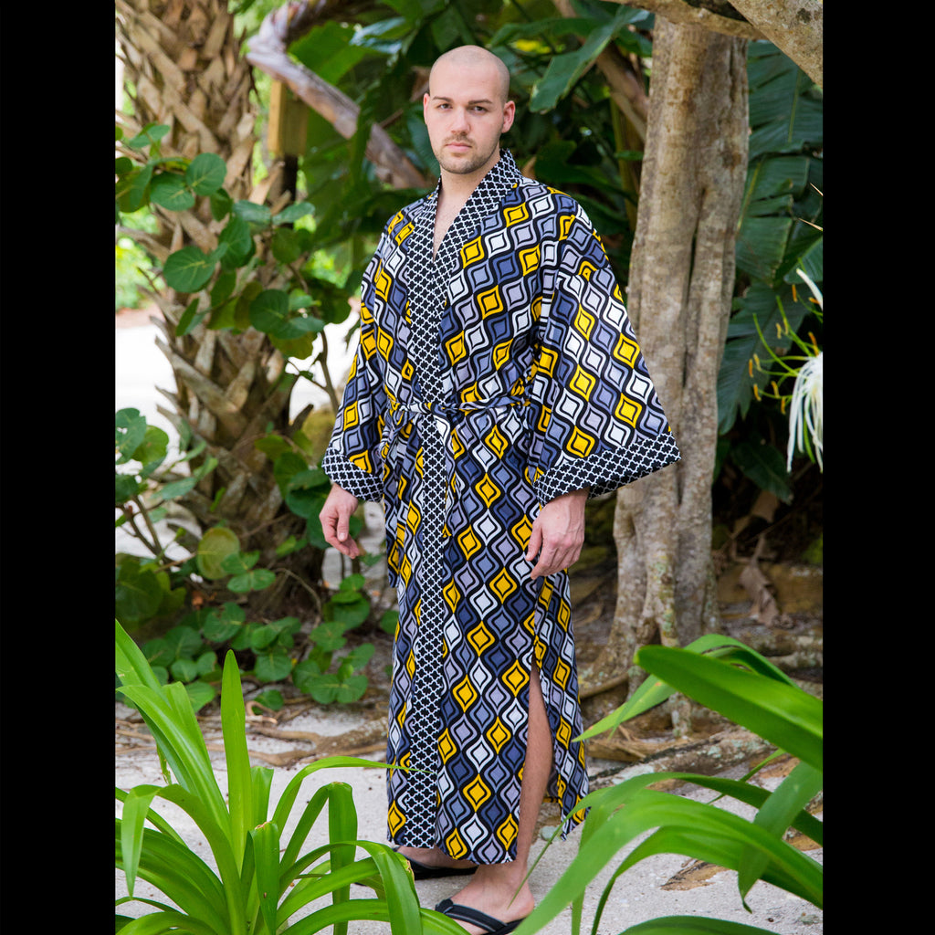 "Yellow Geo" Kimono
