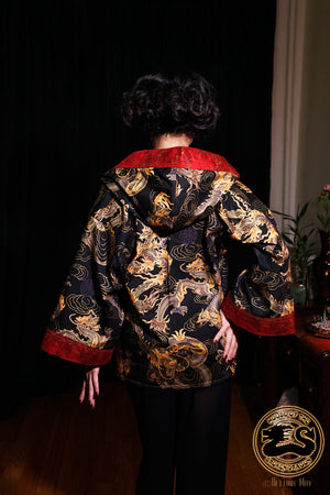 "Black Dragon" Kimono Hipster Hoodie