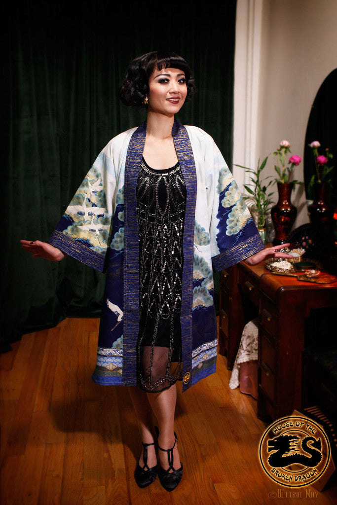 "Blue Crane" Kimono Coat